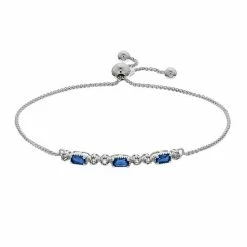 Top 10 🎉 Unbranded Sterling Silver Lab-Created Sapphire & White Sapphire Bracelet Created Blue Sapphire 🥰