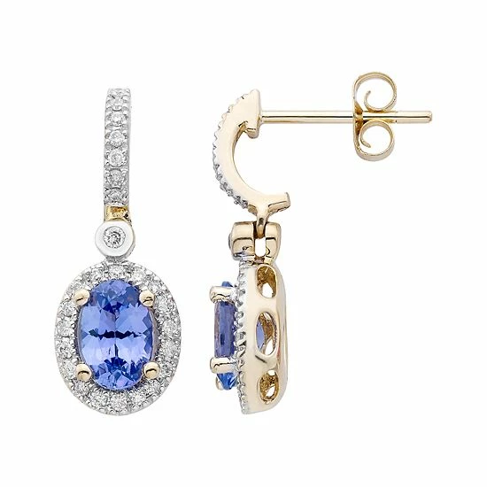 Best deal ๐ Unbranded 14k Rose Gold Tanzanite & 1/4 Carat T.W. IGL Certified Diamond Oval Earrings ๐งจ - Image 2