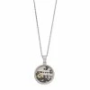 Outlet ⌛ Unbranded Two-tone Over Sterling Silver Black Dancing Crystals Shaker Pendant Necklace 🌟