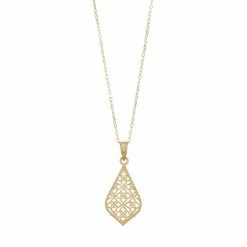 Best Pirce 🔥 Unbranded 14k Gold Filigree Teardrop Pendant Necklace 👍