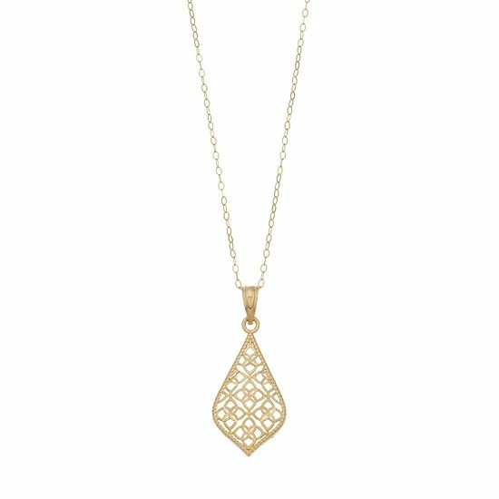 Best Pirce ๐ฅ Unbranded 14k Gold Filigree Teardrop Pendant Necklace ๐