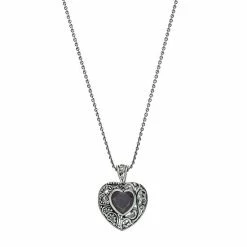 Brand new 🔥 Unbranded Sterling Silver Cubic Zirconia Bali Heart Pendant Necklace 🌟