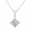 Discount ✨ Unbranded 1/5 Carat T.W. Diamond 10k White Gold Square Pendant Necklace 😉