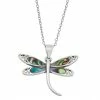 Best Sale ✨ Unbranded Sterling Silver Abalone Dragonfly Pendant Necklace 😀