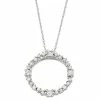 Budget 🌟 Unbranded 10k White Gold 1/2 Carat T.W. Diamond Forever Love Circle Pendant Necklace 😍