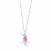 Cheap 🔔 Unbranded Sterling Silver Lab-Created Ruby & Lab-Created White Sapphire Hummingbird Pendant Necklace 🔥