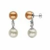 Promo ⭐ Unbranded Sterling Silver White & Yellow Freshwater Cultured Pearl Drop Earrings 😀