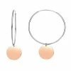 Cheapest 🔥 Unbranded 18k Rose Gold Over Silver Dangle Hoop Earrings 🧨