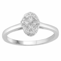 Best Pirce 🌟 Unbranded 10k White Gold 1/4 Carat T.W. Diamond Oval Ring ⌛