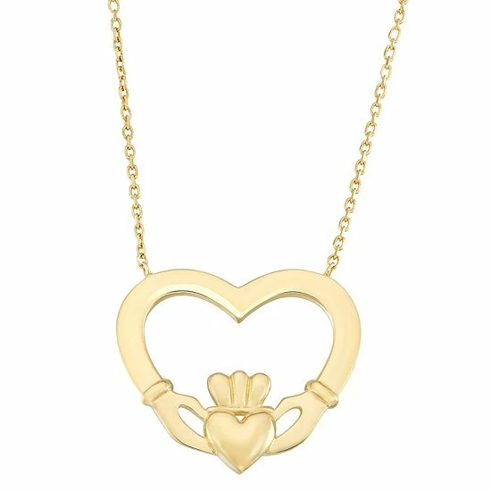 Deals 😍 Unbranded 10k Gold Heart Claddagh Necklace ❤️