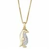 Coupon 🌟 Unbranded 14k Gold Over Silver 1/4 Carat T.W. Diamond Penguin Pendant 😀