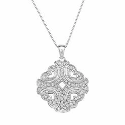 Best deal 🔔 Unbranded Sterling Silver 1/3 Carat T.W. Diamond Pendant 🔥