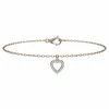 Deals ⭐ Unbranded 10k Rose Gold Diamond Accent Heart Bracelet 🔔