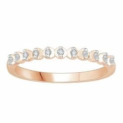 Wholesale 😀 Unbranded 10k Rose Gold Diamond Accent Half Eternity Stack Ring 😀