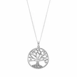 Budget 😉 Unbranded Sterling Silver Diamond Accent Family Tree Pendant Necklace 🛒