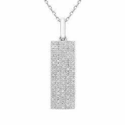 Brand new ❤️ Unbranded Sterling Silver 1/4 Carat T.W. Diamond Bar Pendant Necklace 😍