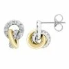 Outlet ✔️ Unbranded 10k Gold Two Tone Diamond Accent Knot Earrings 🔥