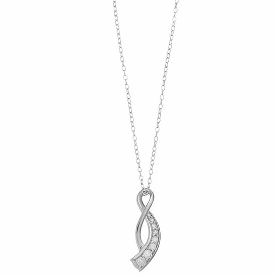 Discount ✔️ Unbranded 1/4 Carat T.W. Diamond & Sterling Silver Journey Pendant Necklace 🔔