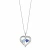 Cheapest ⌛ Unbranded Sterling Silver Lab-Created Blue Opal & Lab-Created Ceylon Sapphire "One World" Heart Pendant Necklace 🔥
