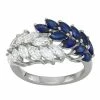 Top 10 😀 Unbranded Sterling Silver Lab-Created Sapphire Leaf Bypass Ring ⭐