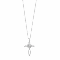 Top 10 🛒 Unbranded Sterling Silver 1/10 Carat T.W. Diamond Cross Pendant ⭐