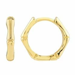 Wholesale 🧨 Unbranded 14k Gold 12.5 Mm Bamboo Huggie Hoop Earrings 😀