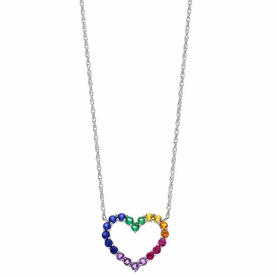 Brand new ๐ฅ Unbranded Sterling Silver Gemstone Heart Necklace ๐