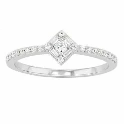 Top 10 💯 Unbranded Sterling Silver 1/4 Carat T.W. Round & Baguette Diamond Ring ✨