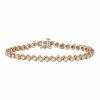New 🧨 Unbranded 10k Rose Gold Over Silver 1/4 Carat T.W. S-Link Bracelet 🤩