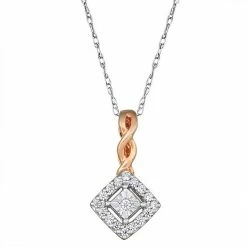 Best Sale ⭐ Unbranded 10k Rose Gold 1/6 Carat T.W. Diamond Infinity Pendant Necklace ⭐