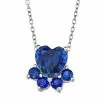 New ✨ Unbranded Sterling Silver Lab-Created Sapphire 🐶 Dog Paw Necklace 💯