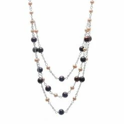 Budget 🎁 Unbranded Sterling Silver Freshwater Cultured Pearl Multi Strand Necklace 🔔