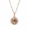 Deals 🔥 Unbranded Sterling Silver 14K Rose Gold-Plated Morganite 1/10 Carat T.W. Diamond Halo Pendant Necklace 🌟