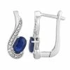 Promo 🥰 Unbranded 10k White Gold Sapphire & 1/8 Carat T.W. Diamond Latch Back Earrings 😀