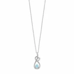 Top 10 🥰 Unbranded Sterling Silver Blue Topaz & Lab-Created White Sapphire Heart Pendant ⌛