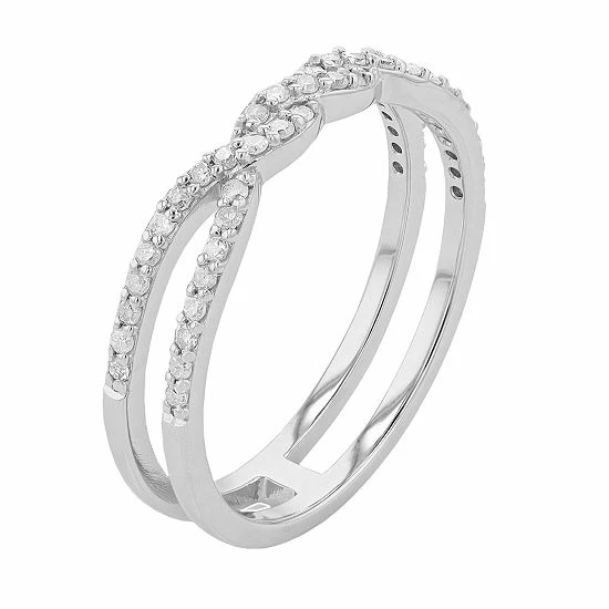 Wholesale 🥰 Unbranded Sterling Silver 1/4 Carat T.W. Diamond Twist Ring 👍 - Image 2