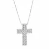 Budget 🤩 Unbranded Sterling Silver 1/5 Carat T.W. Diamond Cross Pendant Necklace 😀