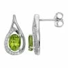 Flash Sale 👍 Unbranded Sterling Silver Peridot & White Zircon Accent Teardrop Earrings 😉