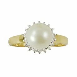 Top 10 💯 Unbranded 10k Gold .18-ct. T.W. Diamond And Freshwater Cultured Pearl Ring 👍