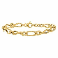 Outlet 💯 Unbranded 14k Gold Polished & Grooved Fancy Link Bracelet ✨