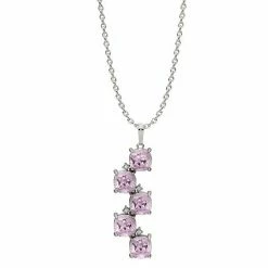 Cheapest ✔️ Unbranded Sterling Silver Lab-Created Pink Sapphire & Diamond Accent Pendant Necklace 🛒