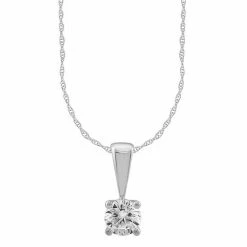 Best deal 🎁 Unbranded 14k White Gold 1/4 Carat T.W. Round Cut GSI Certified Diamond Solitaire Pendant ✨