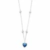 Best Sale 🤩 Unbranded Sterling Silver Blue & Clear Cubic Zirconia Heart Necklace 😀