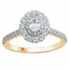 Hot Sale ⭐ Unbranded From The Heart 14k Gold 1 Carat T.W. Diamond Double Round Halo Engagement Ring 🎁