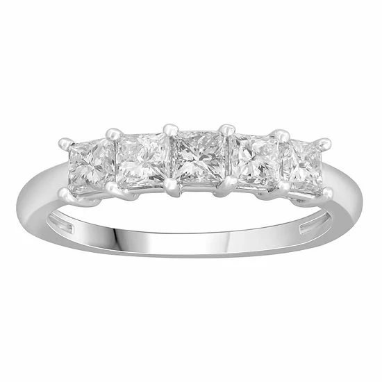 Cheapest 🔥 Unbranded Platinum 1 Carat T.W. Diamond 5-Stone Anniversary Band ✨