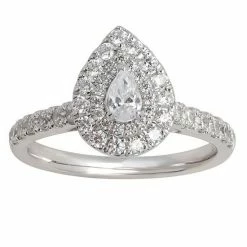 Wholesale 🌟 Unbranded Platinum 1 Carat T.W. Diamond Teardrop Halo Engagement Ring 🔔