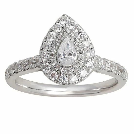 Wholesale 🌟 Unbranded Platinum 1 Carat T.W. Diamond Teardrop Halo Engagement Ring 🔔