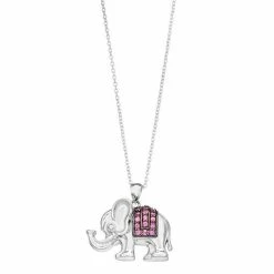 Wholesale 👍 Unbranded Sterling Silver Rhodolite Garnet Elephant Pendant Necklace 🧨