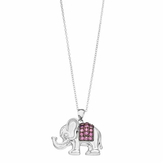 Wholesale ๐ Unbranded Sterling Silver Rhodolite Garnet Elephant Pendant Necklace ๐งจ