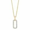 Cheap 🎁 Unbranded 14k Gold Over Sterling Silver 1/10 Carat T.W. Diamond Rectangle Pendant Necklace 🥰